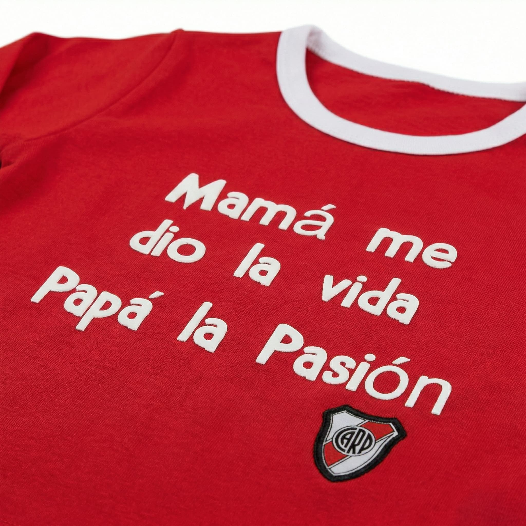 Camiseta Infantil River Plate Mamá Vida Papá Pasión - Manga Larga - miniatura 2