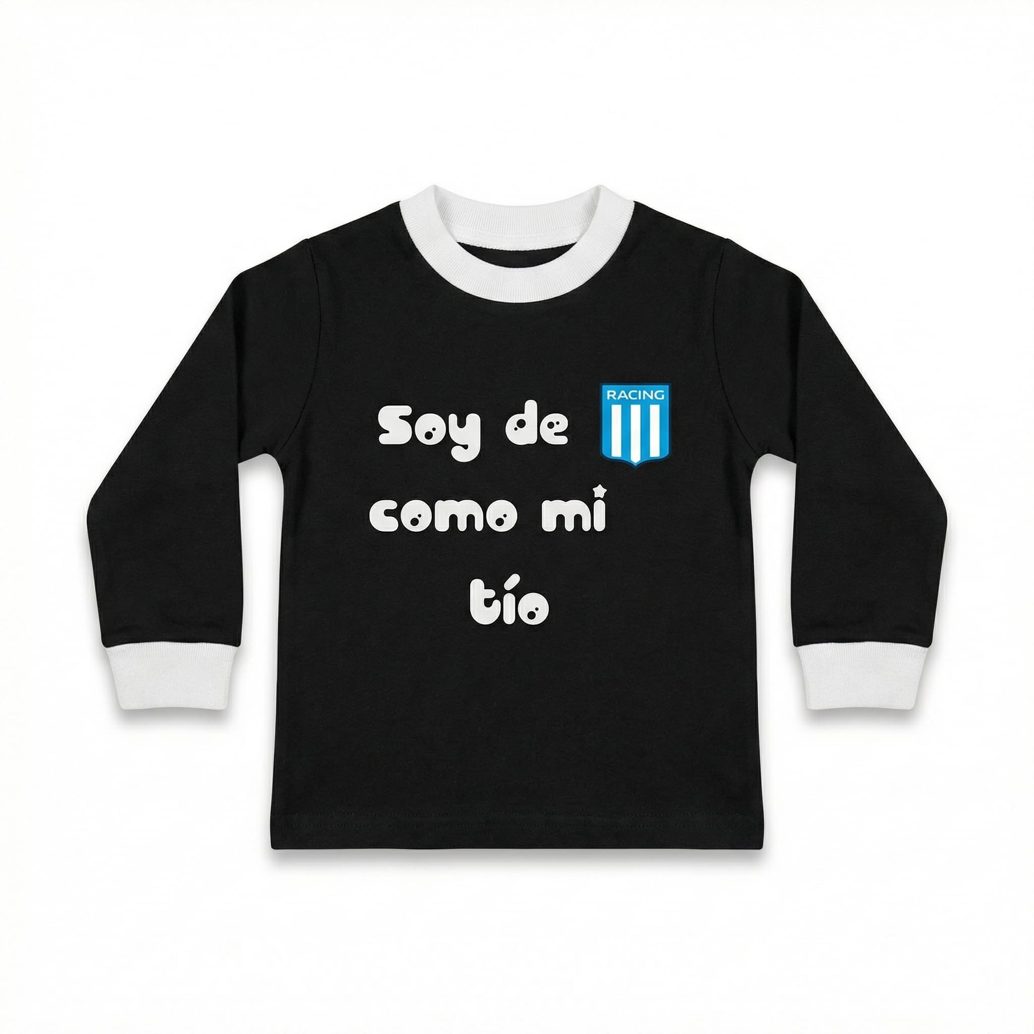 Remera Racing Club Como Mi Tío - Manga Larga Infantil